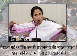 ममता बौखला गईं क्योंकि उनकी प्रधानमंत्री की महत्वाकांक्षा फिर उठ खड़ा होने वाले भाजपा द्वारा खतरे में है