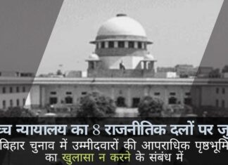 एक दुर्लभ फैसले में, सर्वोच्च न्यायालय ने उम्मीदवारों की आपराधिक पृष्ठभूमि घोषित नहीं करने के लिए कई पार्टियों पर जुर्माना लगाया