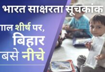 भारत का साक्षरता सूचकांक: बड़े राज्यों की श्रेणी में पश्चिम बंगाल सूची में सबसे ऊपर, बिहार सबसे नीचे।