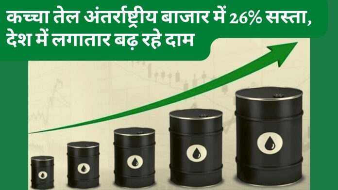 कच्चे तेल के दाम अंतर्राष्ट्रीय बाजार में 26% घटे, देश में 7 दिन में बढ़ चुके हैं 4 रुपए
