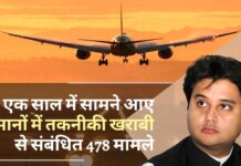 उड्डयन मंत्रालय : एक साल में विमानों में तकनीकी खराबी से संबंधित 478 मामले सामने आए