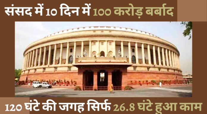 संसद में सिर्फ करदाताओं के पैसे की बर्बादी हो रही है!