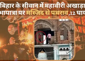 बिहार के सीवान में महावीरी अखाड़ा शोभायात्रा पर मस्जिद से पथराव,12 घायल!
