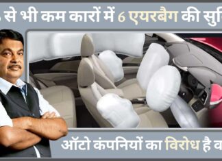 भारत में 10% से भी कम कारों में 6 एयरबैग की सुविधा