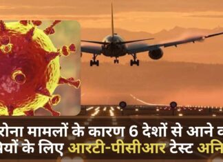 कोरोना मामलों के कारण 6 देशों के यात्रियों के लिए आरटी-पीसीआर टेस्ट अनिवार्य